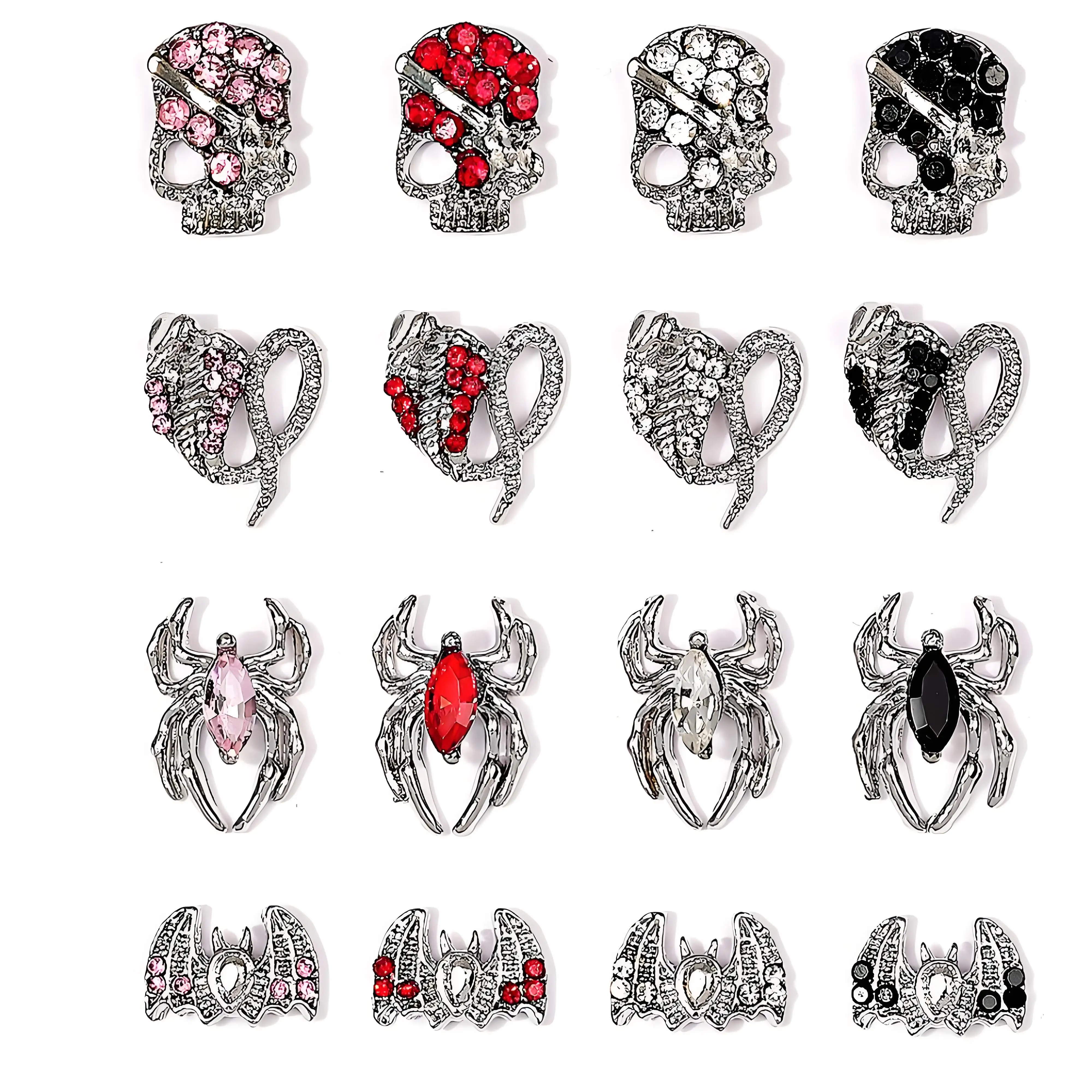 10PCS 3D Luxury Alloy Gothic Nail Charms Skull Snake Spider Bat Accessories For Halloween Nail Art Decoration Manicure Supplies
10PCS 3D Luxury Alloy Gothic Nail Charms Skull Snake Spider Bat Accessories For Halloween Nail Art Decoration Manicure Supplies