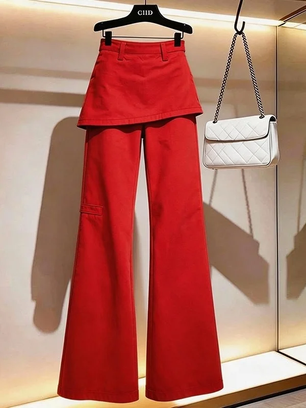 Red High Waist Wide Leg Pants Women's Elegant Style Spring Design Slimming Effect Comfortable Fit Casual High Waist Jeans
Red High Waist Wide Leg Pants Women's Elegant Style Spring Design Slimming Effect Comfortable Fit Casual High Waist Jeans