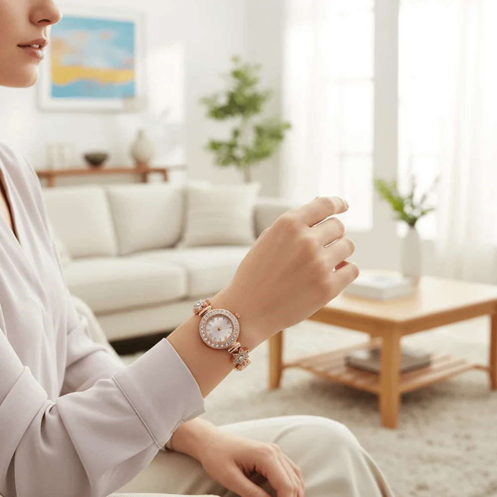 Slim Strap Rhinestone Quartz Watch Round Dial Leaf Design Women Quartz Watch Small Dial Pull Adjustable Rhinestone Watch
Slim Strap Rhinestone Quartz Watch Round Dial Leaf Design Women Quartz Watch Small Dial Pull Adjustable Rhinestone Watch