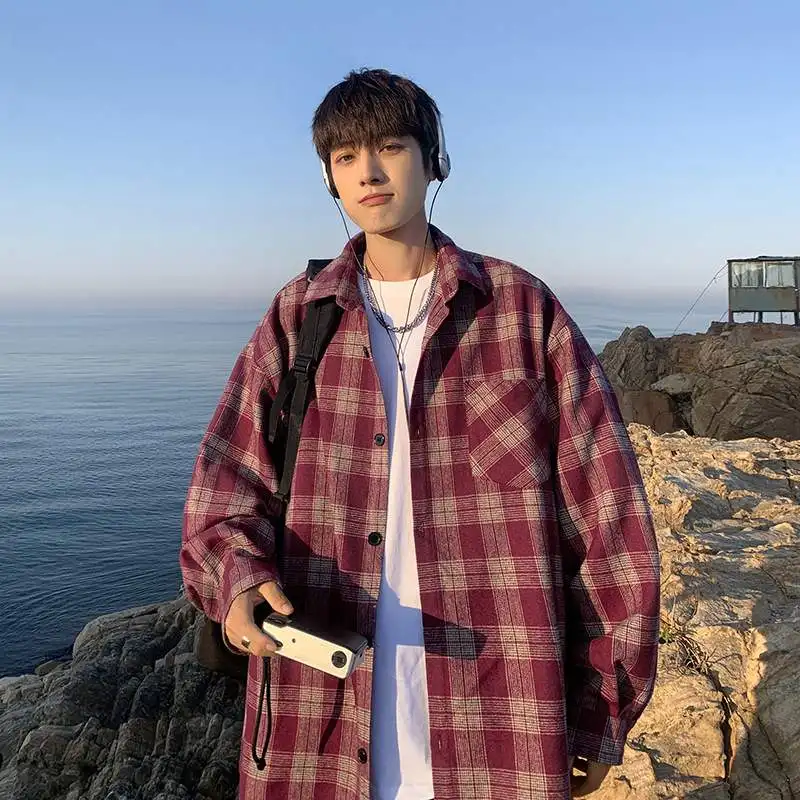 Men's Plaid Long Sleeve Shirt Spring New Style American Retro Trendy Loose Outerwear for Teenagers Comfortable Fit Button down
Men's Plaid Long Sleeve Shirt Spring New Style American Retro Trendy Loose Outerwear for Teenagers Comfortable Fit Button down