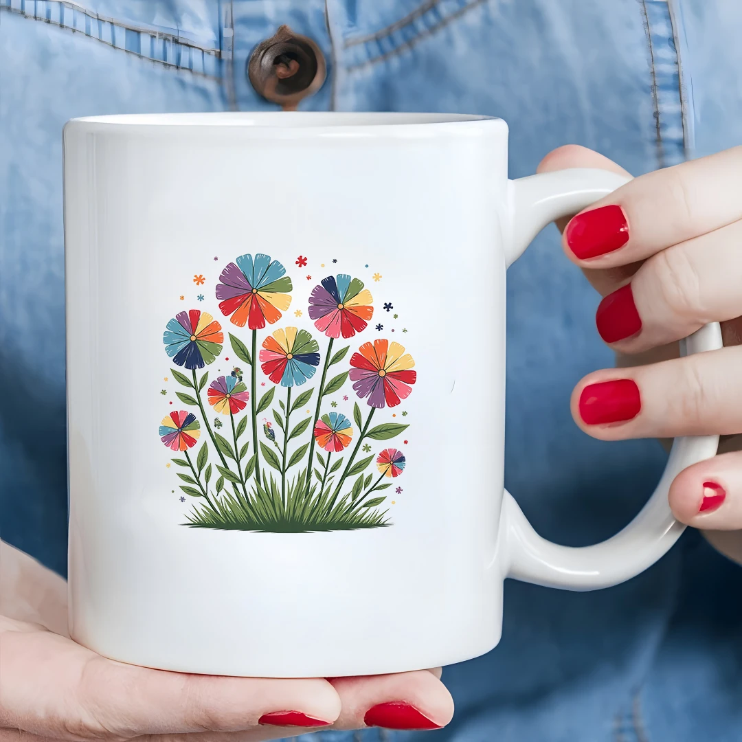 11oz Flower Cartoon Illustration Cup Family Office Cup Kids Cold & Hot Drink Cup Christmas Gift Vibrant Colors Springlike Charm
11oz Flower Cartoon Illustration Cup Family Office Cup Kids Cold & Hot Drink Cup Christmas Gift Vibrant Colors Springlike Charm
