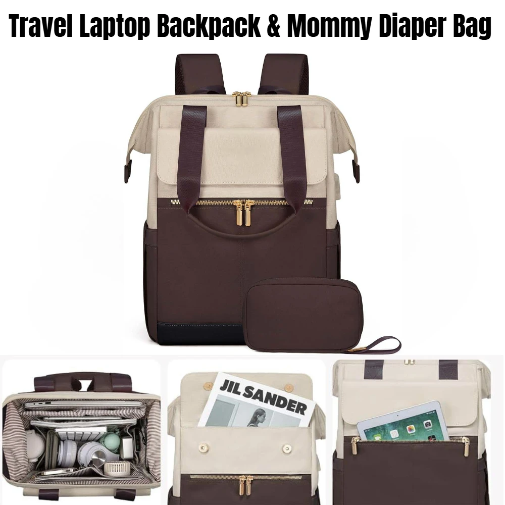 Large Capacity Cream Laptop Backpack, Unisex Travel & Mommy Diaper Bag, Versatile Casual Luggage for Men Women
Large Capacity Cream Laptop Backpack, Unisex Travel & Mommy Diaper Bag, Versatile Casual Luggage for Men Women