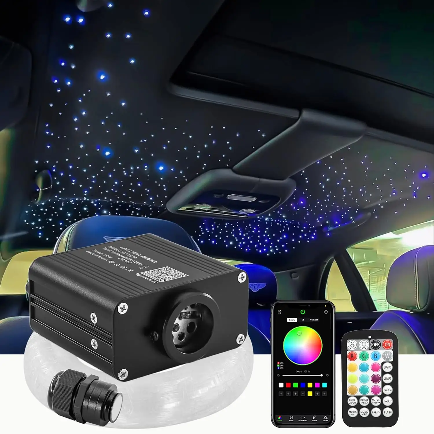 400pcs 0.03in 9.8ft Fiber Optic Star Lights Kit with APP/RF Remote Music Mode for Car Roof
400pcs 0.03in 9.8ft Fiber Optic Star Lights Kit with APP/RF Remote Music Mode for Car Roof