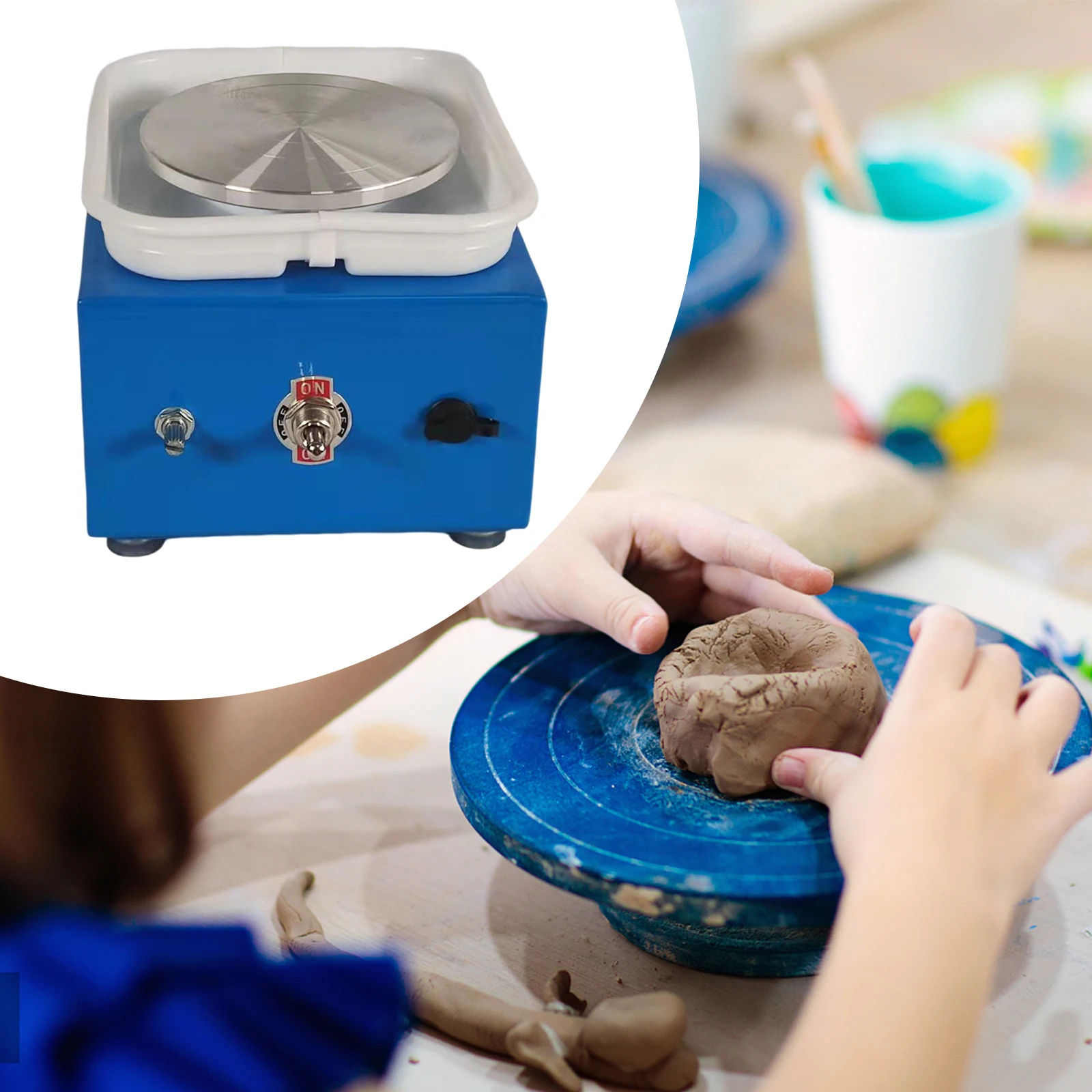 Electric Pottery Wheel Turntable Tray Clay Forming Art Crafts Ceramic Trimming Wheel Tool Machine for Children Adults Home Use
Electric Pottery Wheel Turntable Tray Clay Forming Art Crafts Ceramic Trimming Wheel Tool Machine for Children Adults Home Use
