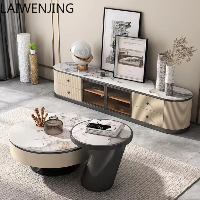 SGF Italian minimalist rock slab coffee table TV cabinet combination light luxury round floor cabinet
SGF Italian minimalist rock slab coffee table TV cabinet combination light luxury round floor cabinet