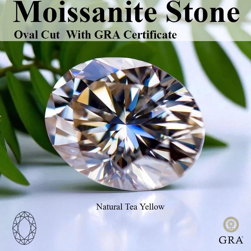 Oval Cut Moissanite Stones Natural Tea Yellow Loose Gemstone Pass Diamond Tester with Certificate Jewelry Making
Oval Cut Moissanite Stones Natural Tea Yellow Loose Gemstone Pass Diamond Tester with Certificate Jewelry Making