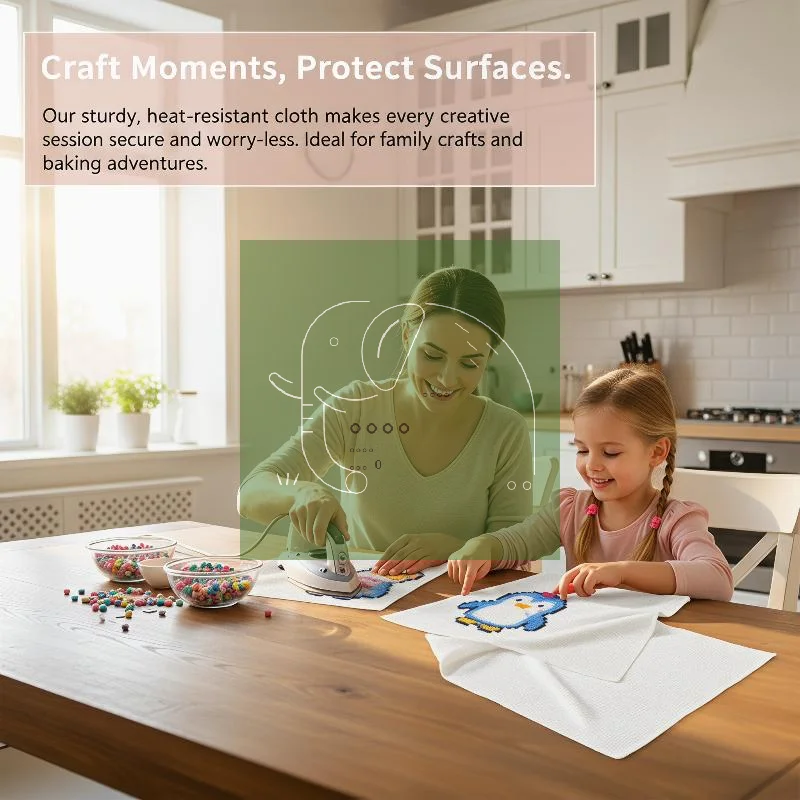 Flash Ironing Cloth Towel Texture Fabric Reusable Adient Perler Beads Baking Cloth Heatproof Mat DIY Handmade Accessories