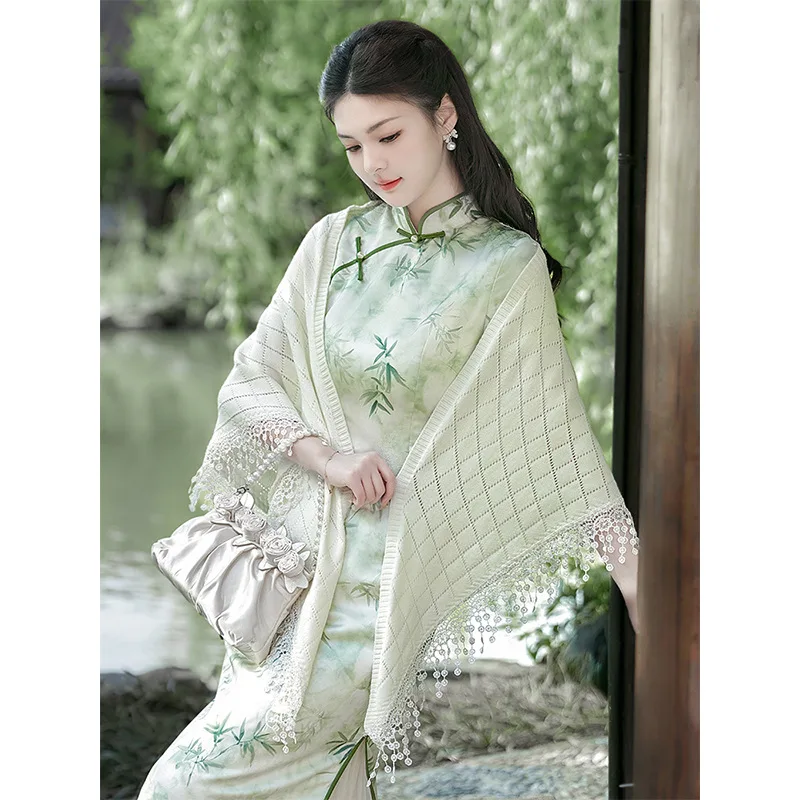 New Chinese Style Shawl Cardigan Thin Summer Skirt Accessory Spring Autumn Sun Protection Outerwear Polyester Fiber
New Chinese Style Shawl Cardigan Thin Summer Skirt Accessory Spring Autumn Sun Protection Outerwear Polyester Fiber