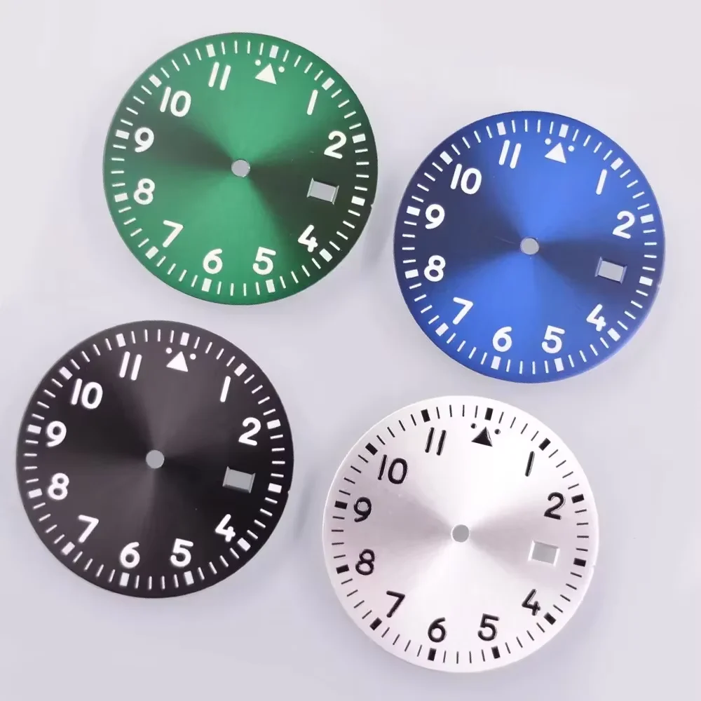 33.8mm black /silver /green /blue sterile dial luminous dial fits NH35 NH36 Watch Dial
33.8mm black /silver /green /blue sterile dial luminous dial fits NH35 NH36 Watch Dial