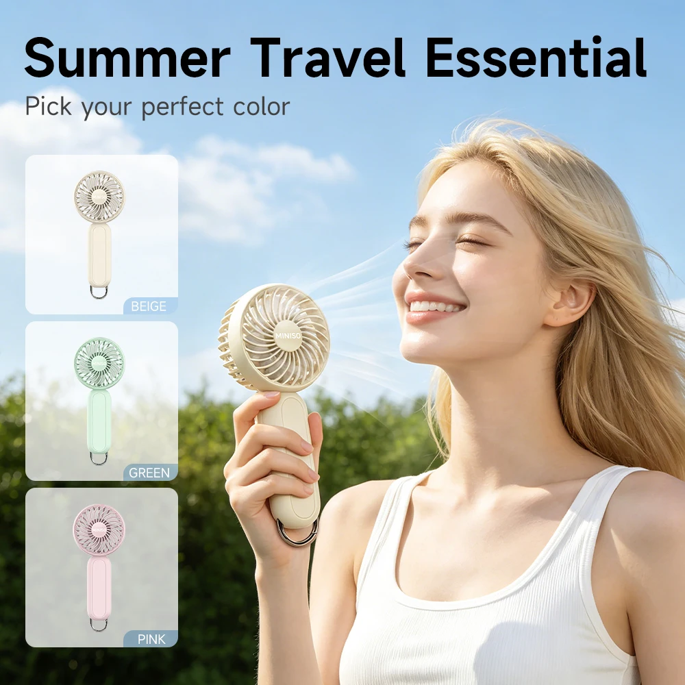 MINISO Quiet Mini Handheld Fan Lightweight with Carabiner Clip 3 Speeds Desktop/Hanging/Handheld Modes Safe Battery for Outdoor
MINISO Quiet Mini Handheld Fan Lightweight with Carabiner Clip 3 Speeds Desktop/Hanging/Handheld Modes Safe Battery for Outdoor