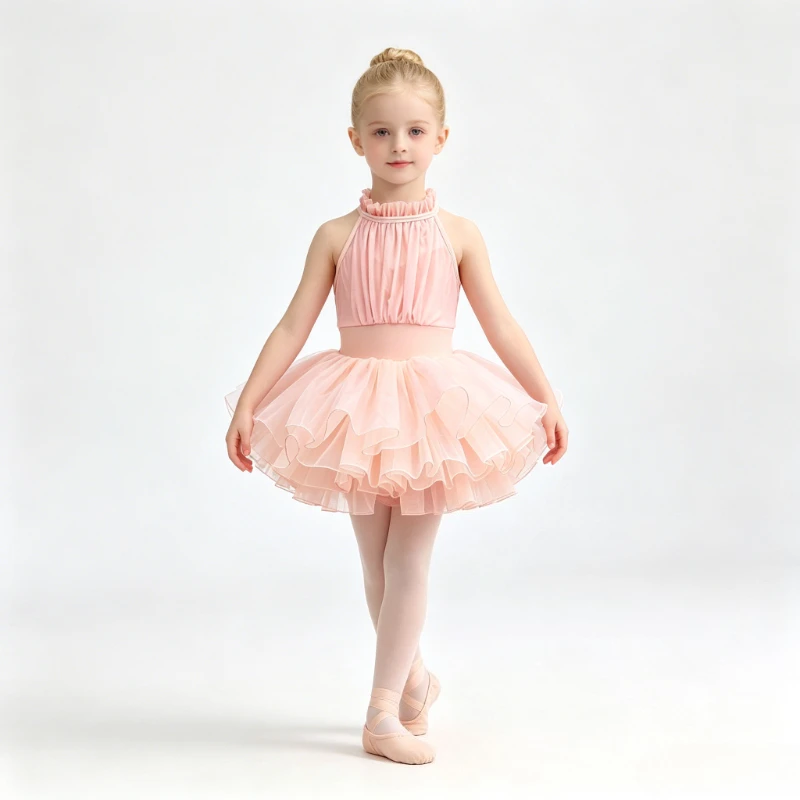 Halter Neck Ballet Leotard, Soft Stretchy Leotard with Built-in Lining Mesh Ruffle Top Optional with Tulle Skirt for Dance Class
Halter Neck Ballet Leotard, Soft Stretchy Leotard with Built-in Lining Mesh Ruffle Top Optional with Tulle Skirt for Dance Class