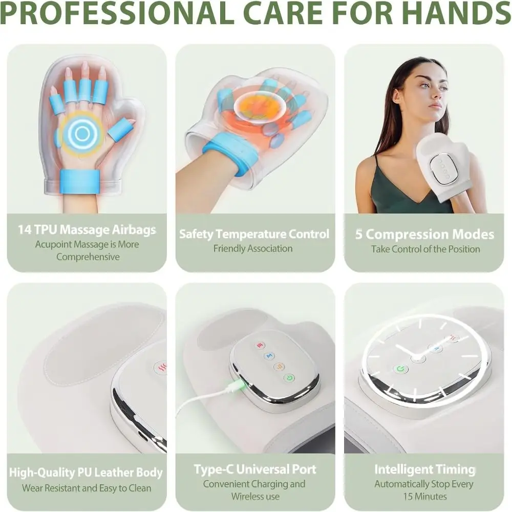 with Heat and Compression Hand Massager 3 Massage 4 Temperatures Hand Massage Long Lasting 3D Compression Electric Hand Massager
with Heat and Compression Hand Massager 3 Massage 4 Temperatures Hand Massage Long Lasting 3D Compression Electric Hand Massager
