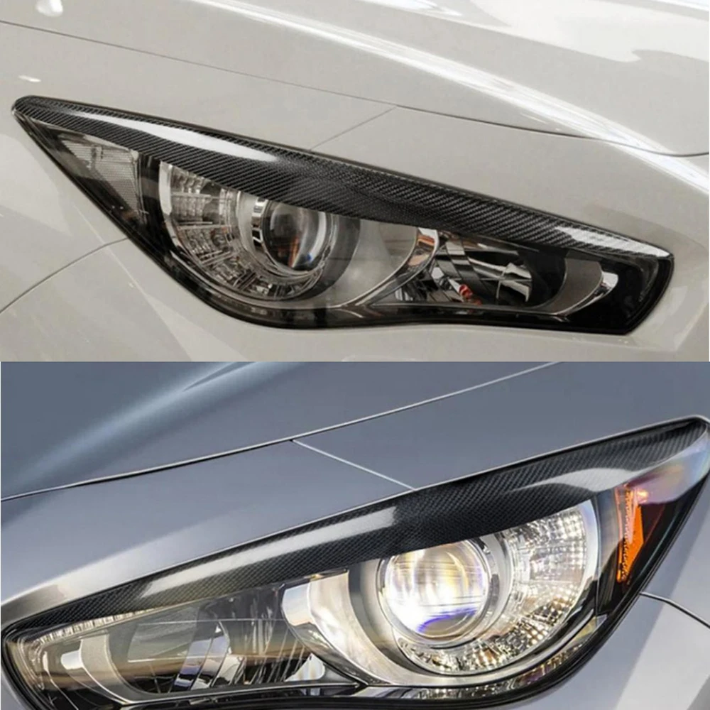 1 Pair Real Dry Carbon Fiber Headlight Eyelid Headlamp Eyebrow Strip Trim Cover for Infiniti Q50 2014up
1 Pair Real Dry Carbon Fiber Headlight Eyelid Headlamp Eyebrow Strip Trim Cover for Infiniti Q50 2014up