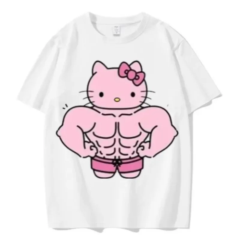 Fashion 2026 Round Neck Short Sleeved T-shirt for Spring and Summer Fitness Hello Kitty Men and Women's Casual Cotton Top
Fashion 2026 Round Neck Short Sleeved T-shirt for Spring and Summer Fitness Hello Kitty Men and Women's Casual Cotton Top
