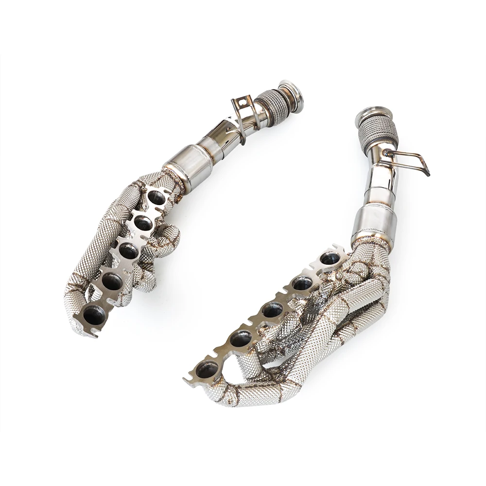 Custom high performance exhaust manifolds for the Audi R8 V10 5.2L 2010-2019 exhaust system downspouts
Custom high performance exhaust manifolds for the Audi R8 V10 5.2L 2010-2019 exhaust system downspouts