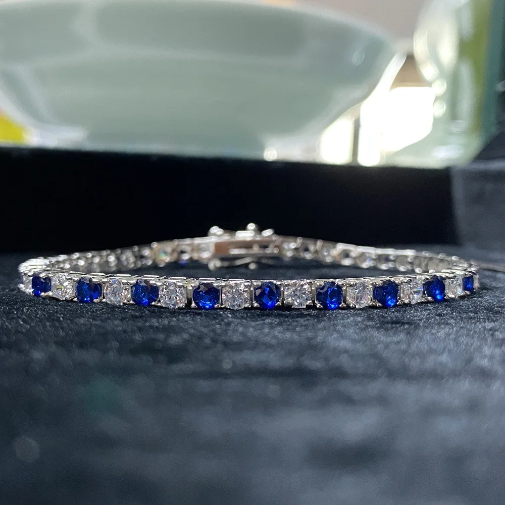 Cynlo Jewelry Luxury Solid Platinum PT950 Diamond bracelet men's and women's tennis chain rainbow diamond chain
Cynlo Jewelry Luxury Solid Platinum PT950 Diamond bracelet men's and women's tennis chain rainbow diamond chain