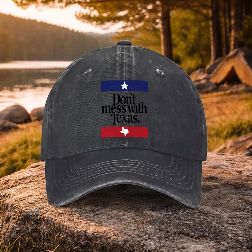 Don't Mess with Texas Print Washed Baseball Cap - Adjustable Duckbill Hat Suitable for Golf, Casual Wear & Outdoor, Lightweight
Don't Mess with Texas Print Washed Baseball Cap - Adjustable Duckbill Hat Suitable for Golf, Casual Wear & Outdoor, Lightweight