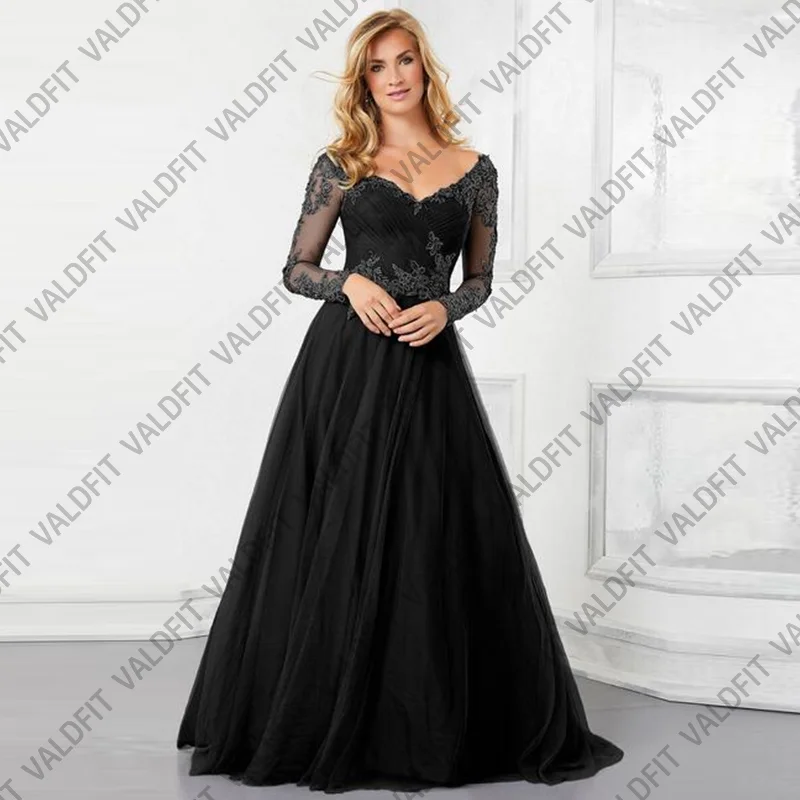 Customized Long Sleeves Black A Line Mother of the Bride Dresses V Neckline Wedding Party Dress Robes Invitee Mariage
Customized Long Sleeves Black A Line Mother of the Bride Dresses V Neckline Wedding Party Dress Robes Invitee Mariage