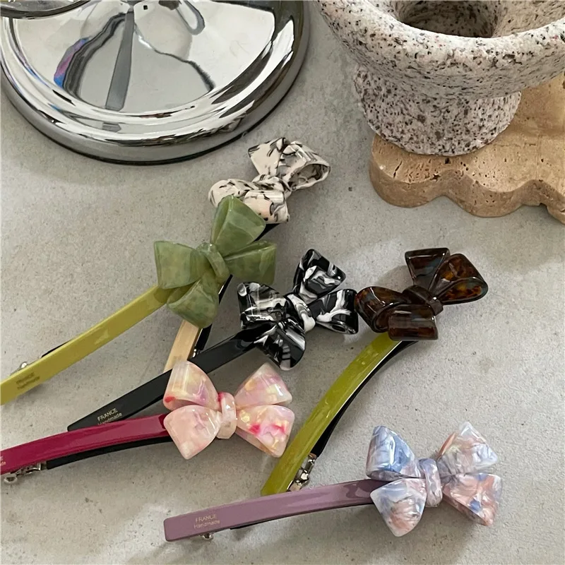 New Creative Design 12CM Acetic Acid Textured Bow Hairpins Side Clip Fashion Acrylic Spring Clip Hair Accessoires
New Creative Design 12CM Acetic Acid Textured Bow Hairpins Side Clip Fashion Acrylic Spring Clip Hair Accessoires