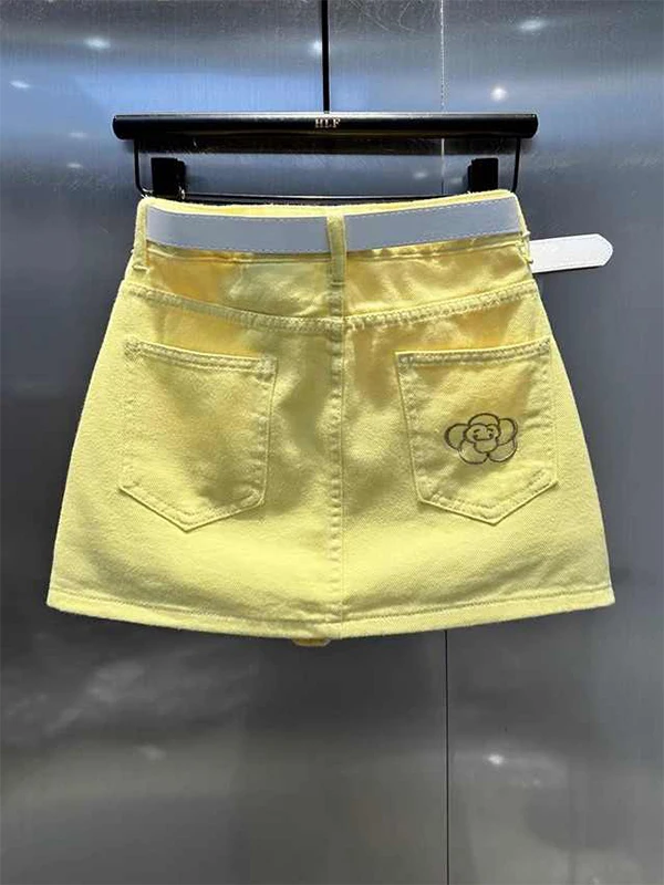 Yellow Embroidered A-Line Skirt Denim Anti-Light High Waist Polyester Fiber Korean Sle Commute Summer Season ort Skirt
Yellow Embroidered A-Line Skirt Denim Anti-Light High Waist Polyester Fiber Korean Sle Commute Summer Season ort Skirt
