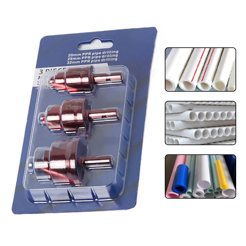 3pcs 20/25/32MM Threeblade Lifting Drill PPR Water Pipe Repair Repair Drill Bit Hole Opener Power Tools Accessories
3pcs 20/25/32MM Threeblade Lifting Drill PPR Water Pipe Repair Repair Drill Bit Hole Opener Power Tools Accessories