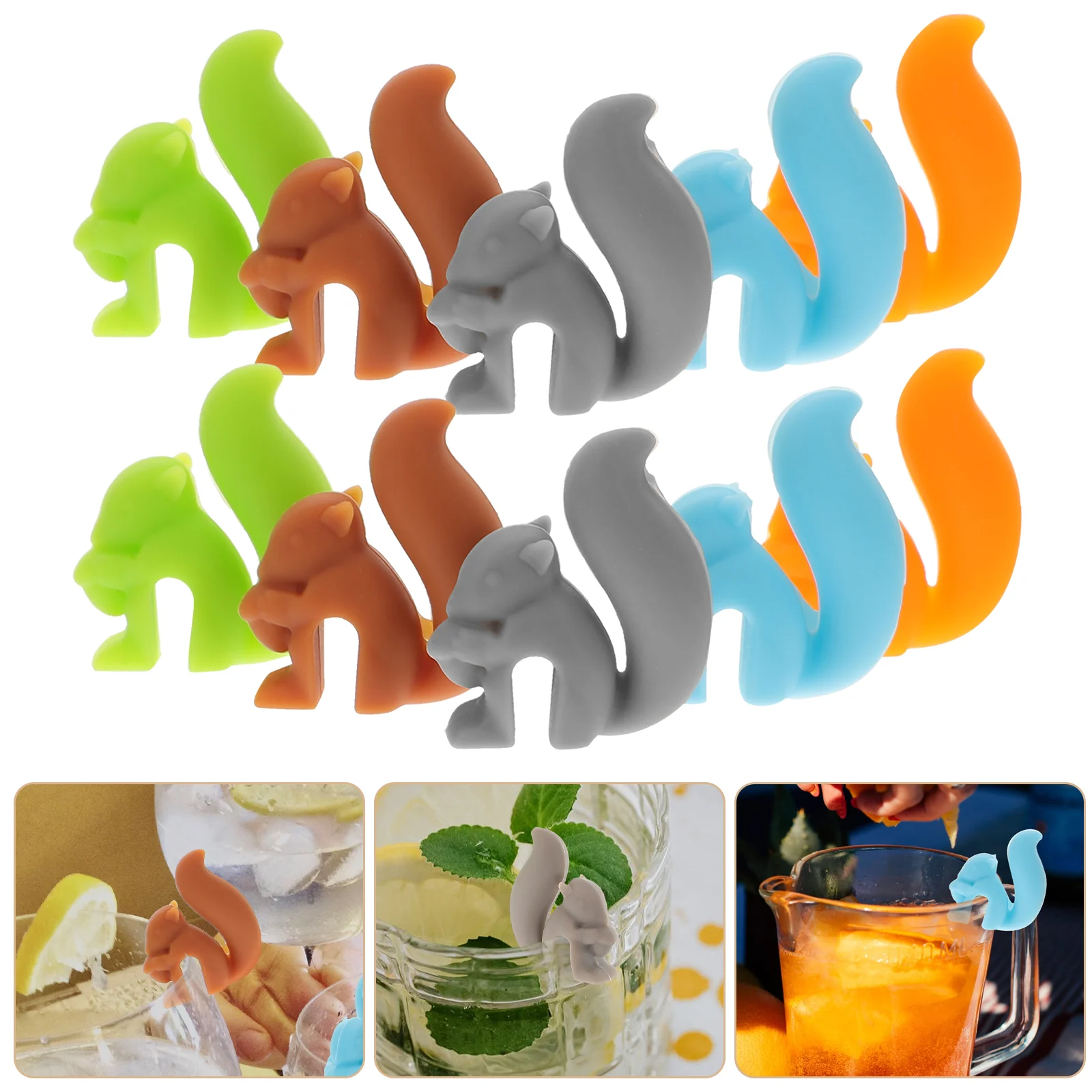 10 Pcs Squirrel Tea Bag Hanging Cocktails Cup Identifiers Glass Markers Charm Drinks for Silica Gel Silicone Glasses Beverages
10 Pcs Squirrel Tea Bag Hanging Cocktails Cup Identifiers Glass Markers Charm Drinks for Silica Gel Silicone Glasses Beverages
