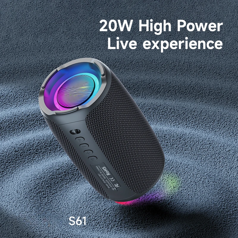 S61 Bluetooth Speaker,with IPX6 Waterproof Protection and Outdoor Bass Sound for Backyard and Beach Party,10W Loudspeaker HOT
S61 Bluetooth Speaker,with IPX6 Waterproof Protection and Outdoor Bass Sound for Backyard and Beach Party,10W Loudspeaker HOT