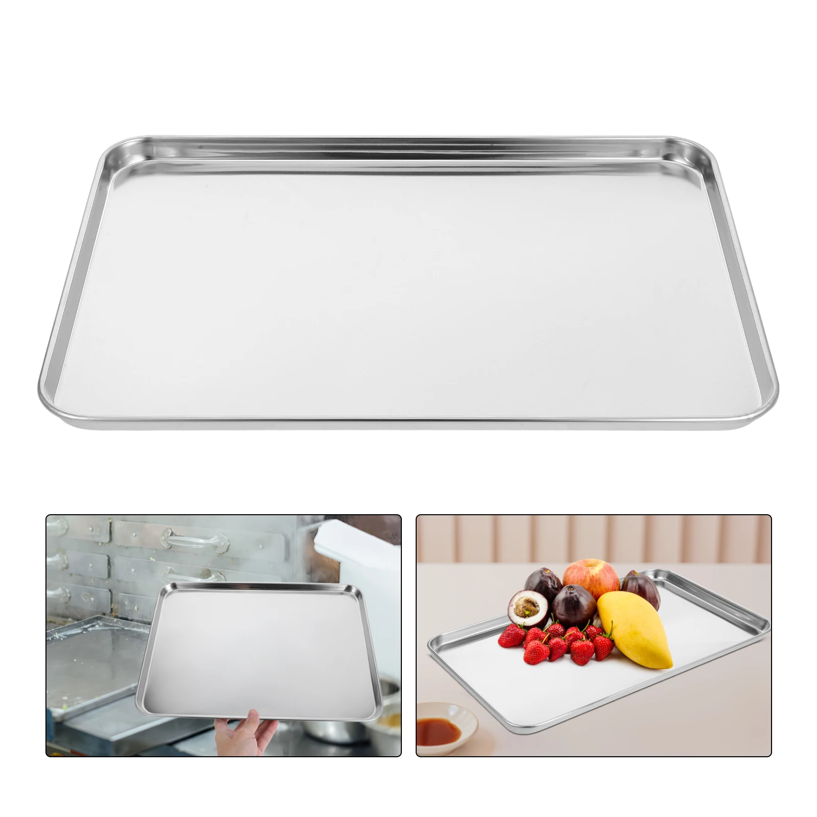 Rectangular Stainless Steel Food Storage Tray For Picnic Camping Kitchen Dessert Serving Bowl Polished Stainless Steel Tray
Rectangular Stainless Steel Food Storage Tray For Picnic Camping Kitchen Dessert Serving Bowl Polished Stainless Steel Tray