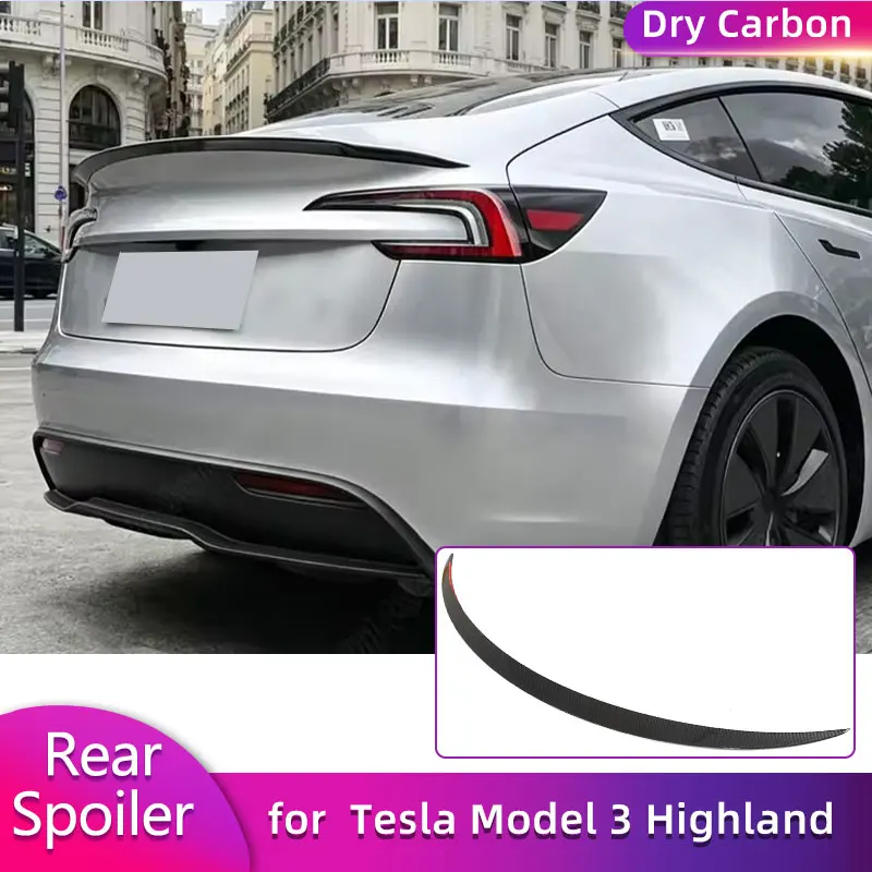 Prepreg Dry Carbon Rear Trunk Spoiler Wings for Tesla Model 3 Highland 2024-2026 Car Racing Rear Spoiler Boot Wing Lip Body Kit
Prepreg Dry Carbon Rear Trunk Spoiler Wings for Tesla Model 3 Highland 2024-2026 Car Racing Rear Spoiler Boot Wing Lip Body Kit