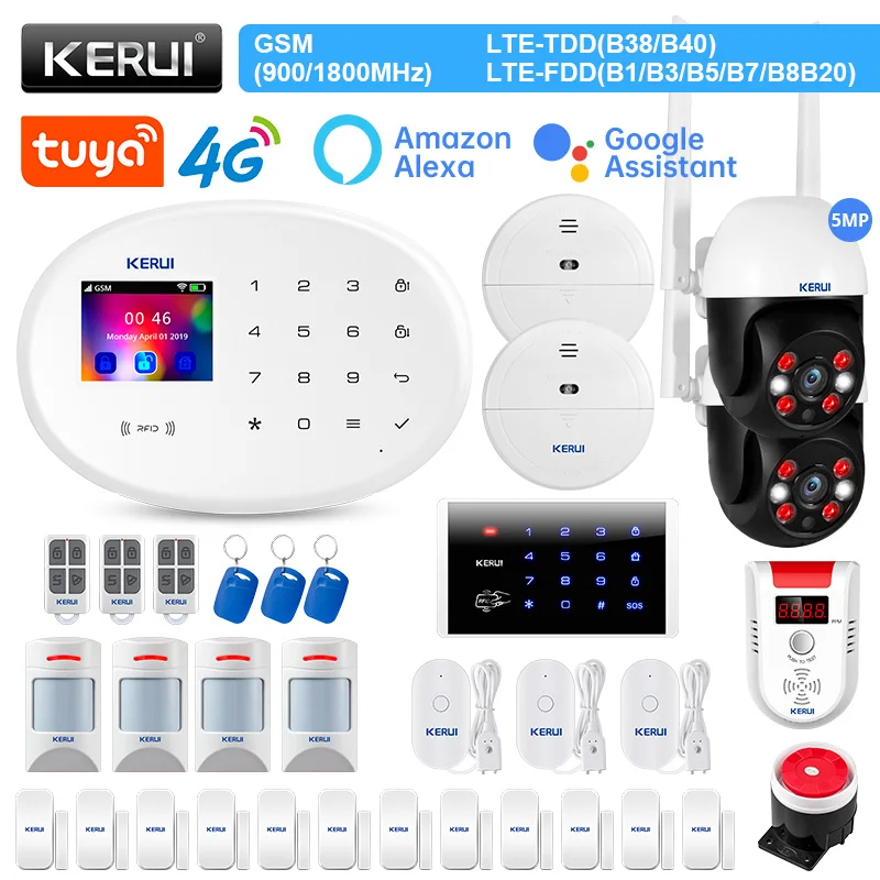 KERUI W204 4G Alarm Kit WIFI GSM Burglar Security Home Alarm System Tuya Smart Control Panel with Home Devices
KERUI W204 4G Alarm Kit WIFI GSM Burglar Security Home Alarm System Tuya Smart Control Panel with Home Devices