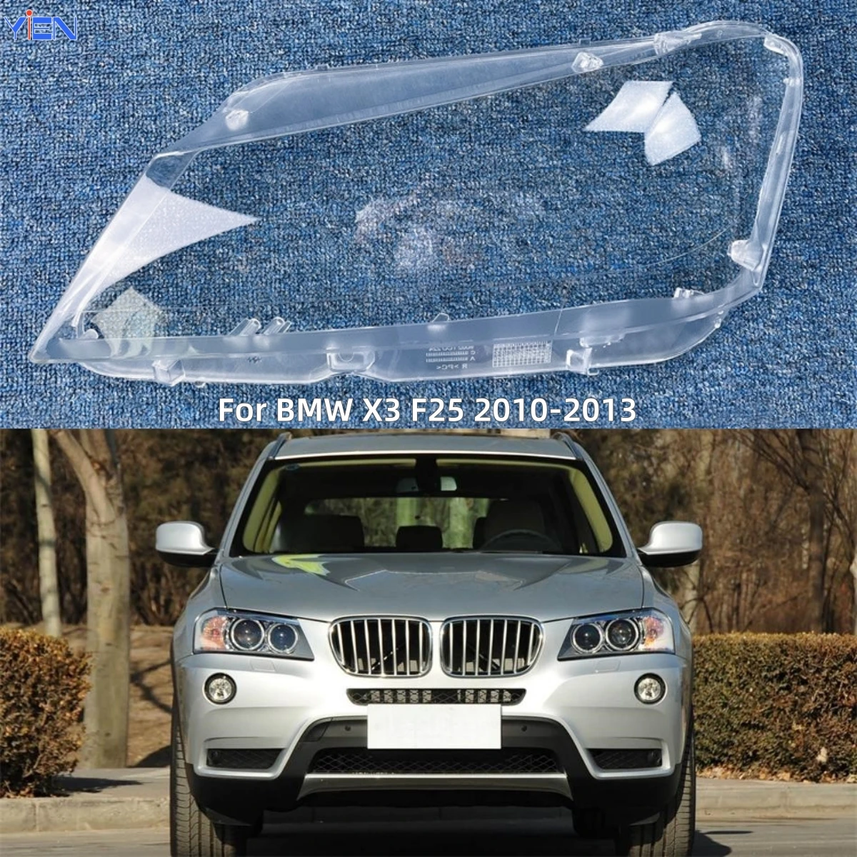 For BMW X3 F25 2010 2011 2012 2013 Auto Accessories Front Headlamp Cover Glass Lens Car Front Headlight Lens Cover Lights Shell
For BMW X3 F25 2010 2011 2012 2013 Auto Accessories Front Headlamp Cover Glass Lens Car Front Headlight Lens Cover Lights Shell