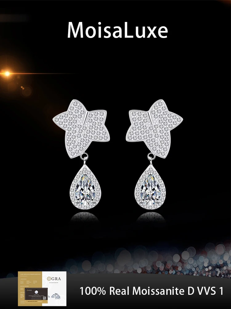 MoisaLuxe Official Store GRA Moissanite Plata Sterling 925 Silver Earrings Maple Leaf Dripping Stud Earrings Fashion Jewelry
MoisaLuxe Official Store GRA Moissanite Plata Sterling 925 Silver Earrings Maple Leaf Dripping Stud Earrings Fashion Jewelry