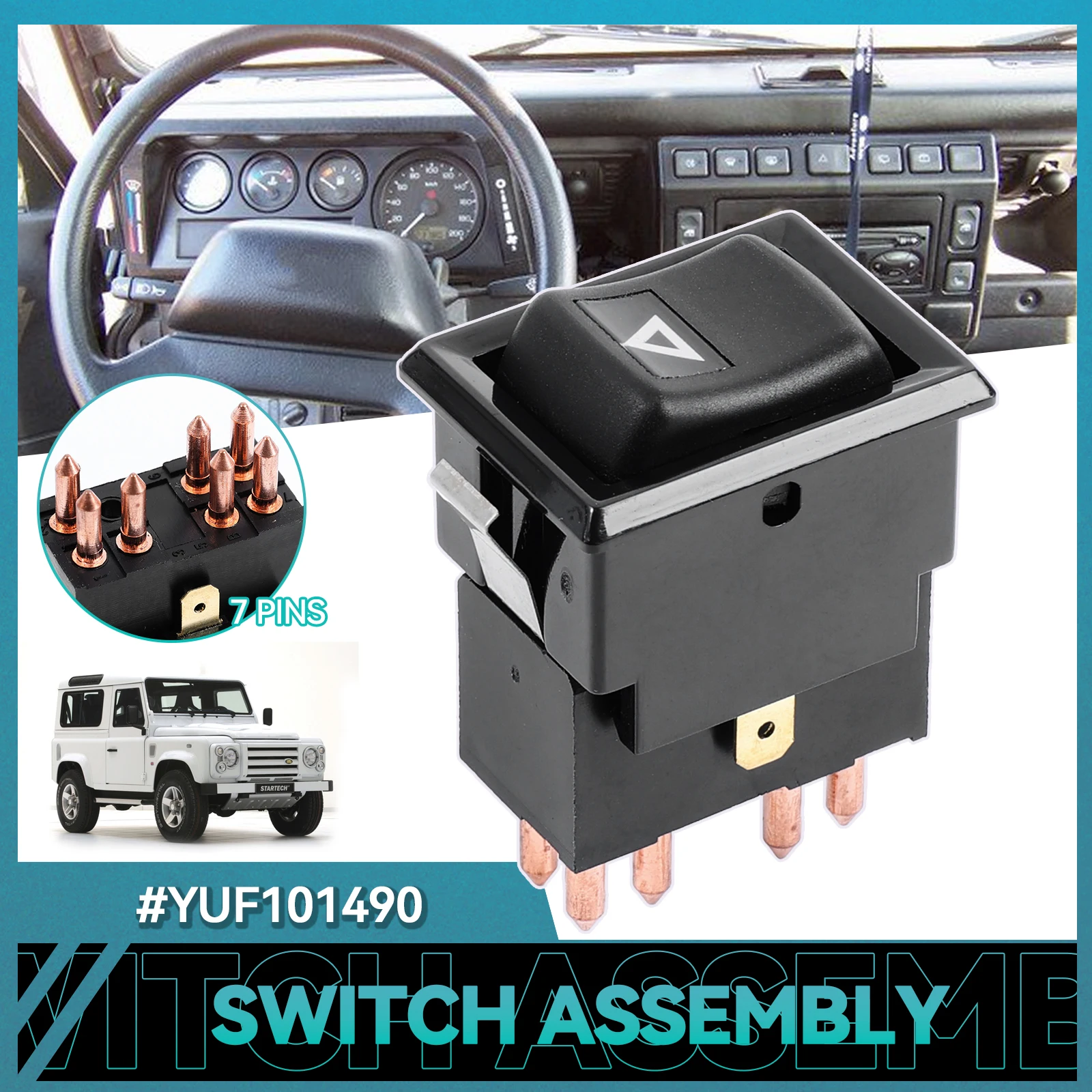 7 Pin Car Hazard Warning Light Lamp Switch #YUF101490 For Land Rover Defender 90 110 130 1990-2001 All Models Emergency Signal
7 Pin Car Hazard Warning Light Lamp Switch #YUF101490 For Land Rover Defender 90 110 130 1990-2001 All Models Emergency Signal