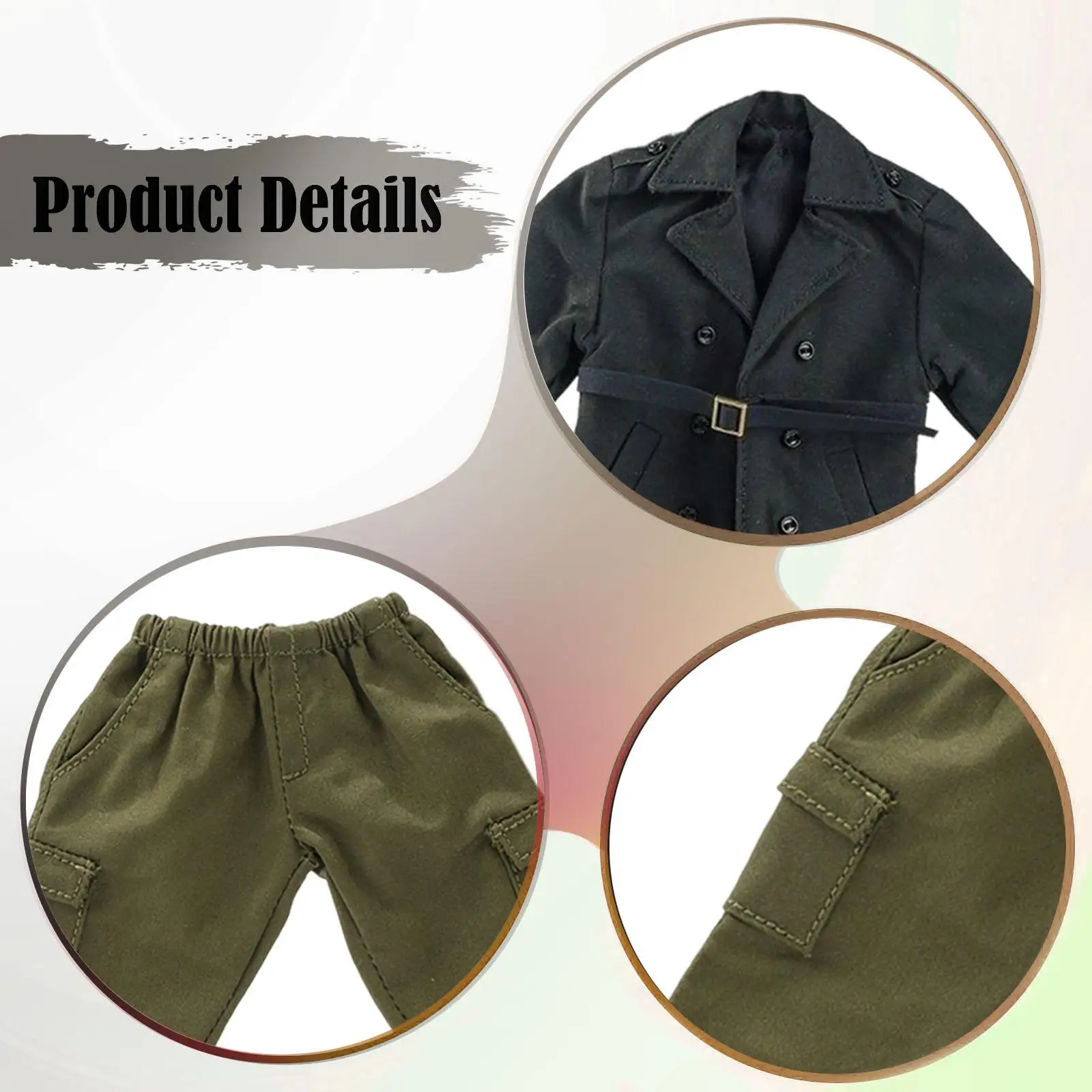 Durable Miniature Figure Clothing Fabric 1/10 Male Soldier Doll Outfit Dress Up Accessories for Model Photo Prop
Durable Miniature Figure Clothing Fabric 1/10 Male Soldier Doll Outfit Dress Up Accessories for Model Photo Prop
