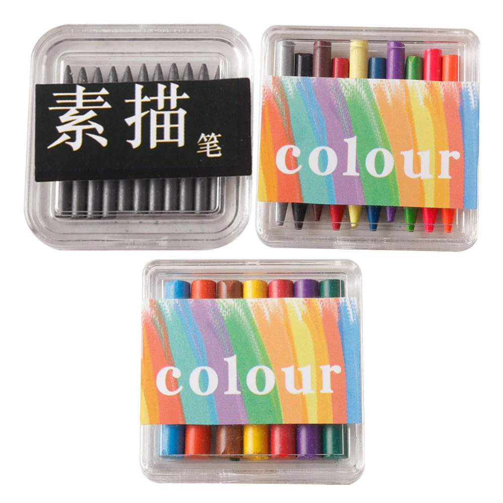 3 Boxes Dollhouse Crayons Kit Mini Drawing Rainbow Pencils Colored Pens for Wax Pointy Miniature Model
3 Boxes Dollhouse Crayons Kit Mini Drawing Rainbow Pencils Colored Pens for Wax Pointy Miniature Model