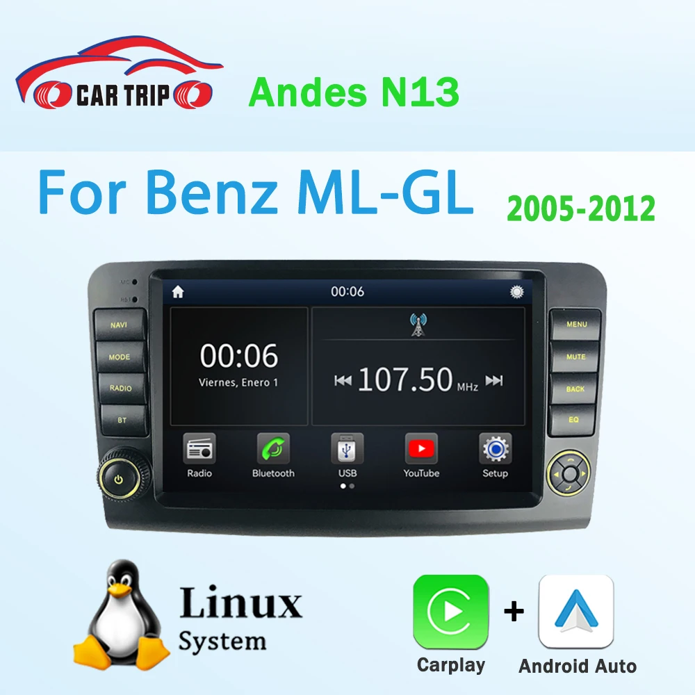 9-дюймовый автомобильный радиоприемник на Linux для Mercedes-Benz ML GL ML280 W164 ML350 ML500 GL320 X164 GL350 GL450 с Android Auto и CarPlay
9-дюймовый автомобильный радиоприемник на Linux для Mercedes-Benz ML GL ML280 W164 ML350 ML500 GL320 X164 GL350 GL450 с Android Auto и CarPlay