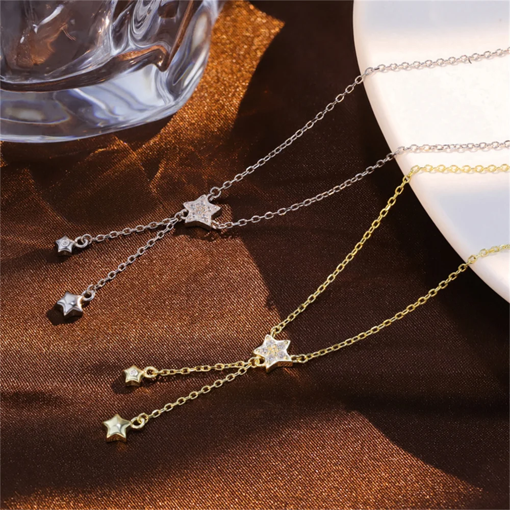 European and American Style S925 Sterling Silver Jewelry Star Tassel Design, New Style Fashionable Minimalist Necklace for Women
European and American Style S925 Sterling Silver Jewelry Star Tassel Design, New Style Fashionable Minimalist Necklace for Women