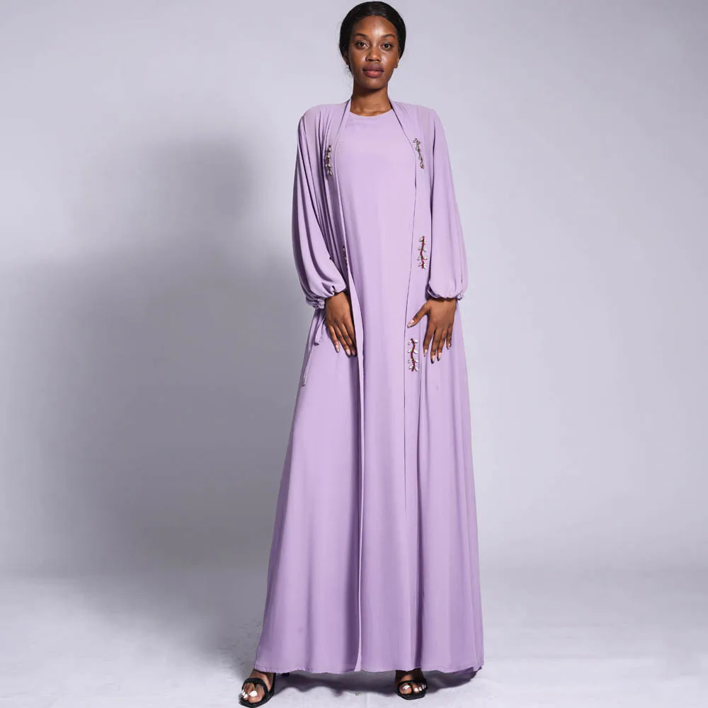 Diamond Chiffon Solid Women's Abaya Muslim Dress Drawstring Sleeve Cardigan Long Dress Fashion Maxi Dress Female Robe Vestidos
Diamond Chiffon Solid Women's Abaya Muslim Dress Drawstring Sleeve Cardigan Long Dress Fashion Maxi Dress Female Robe Vestidos