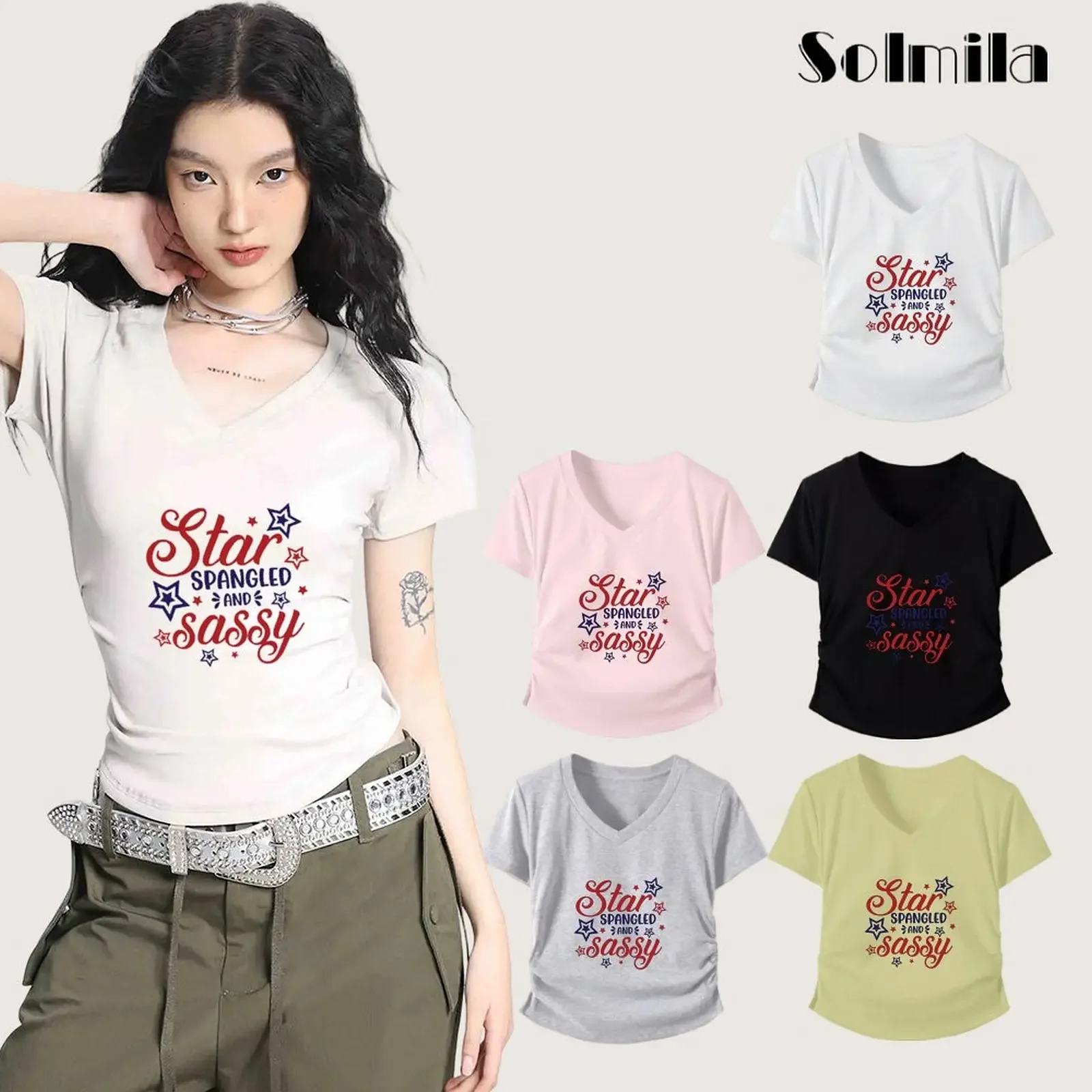 2025 New Summer Women T Shirt Print Short Sleeve T-Shirts Warm Casual Streetwear Hip Hop Fashion Y2k Clothes V-Neck Tops Tees
2025 New Summer Women T Shirt Print Short Sleeve T-Shirts Warm Casual Streetwear Hip Hop Fashion Y2k Clothes V-Neck Tops Tees