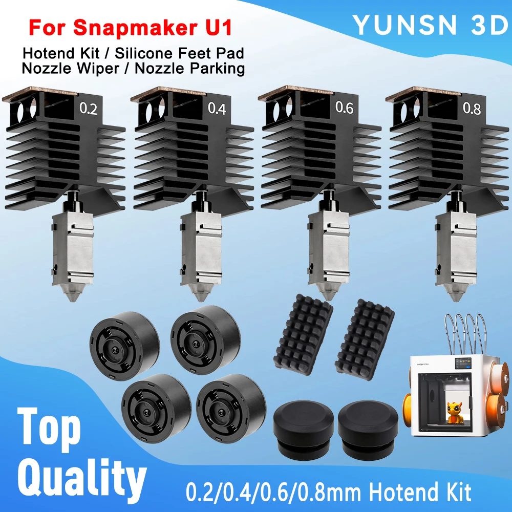 Hotend Kit For Snapmaker U1 Hardened Steel Nozzle Hot End Kit 0.2/0.4/0.6mm Hotend Rubber Feet Pad Silicone Brush Wiper For U1
Hotend Kit For Snapmaker U1 Hardened Steel Nozzle Hot End Kit 0.2/0.4/0.6mm Hotend Rubber Feet Pad Silicone Brush Wiper For U1