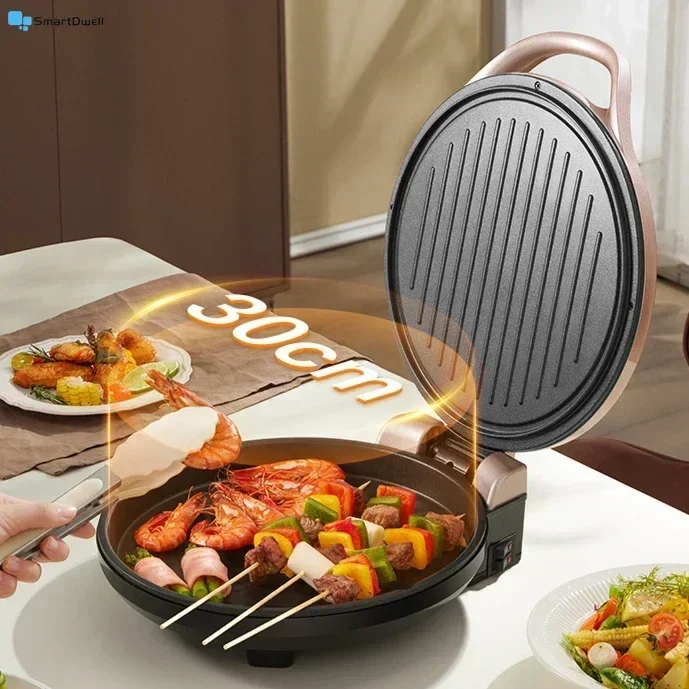 Electric baking pan for household use - Double-sided heating. Baking pancakes. Roti maker. Pancake pan.
Electric baking pan for household use - Double-sided heating. Baking pancakes. Roti maker. Pancake pan.