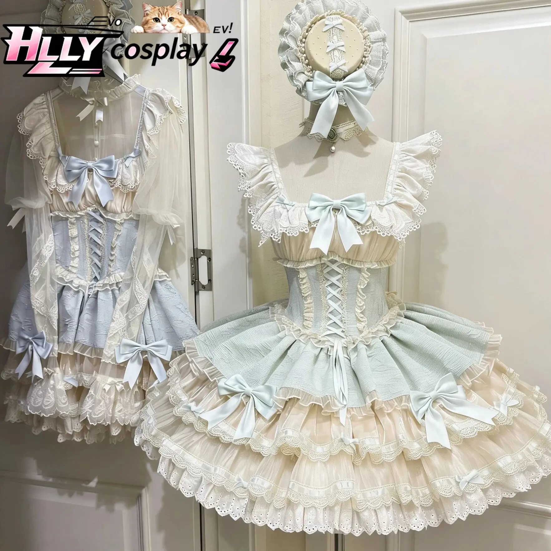 Sweet Lolita JSK Dress with Big Bow and Ruffles – Elegant Princess Style for Halloween Cosplay Party Costume Full Set
Sweet Lolita JSK Dress with Big Bow and Ruffles – Elegant Princess Style for Halloween Cosplay Party Costume Full Set