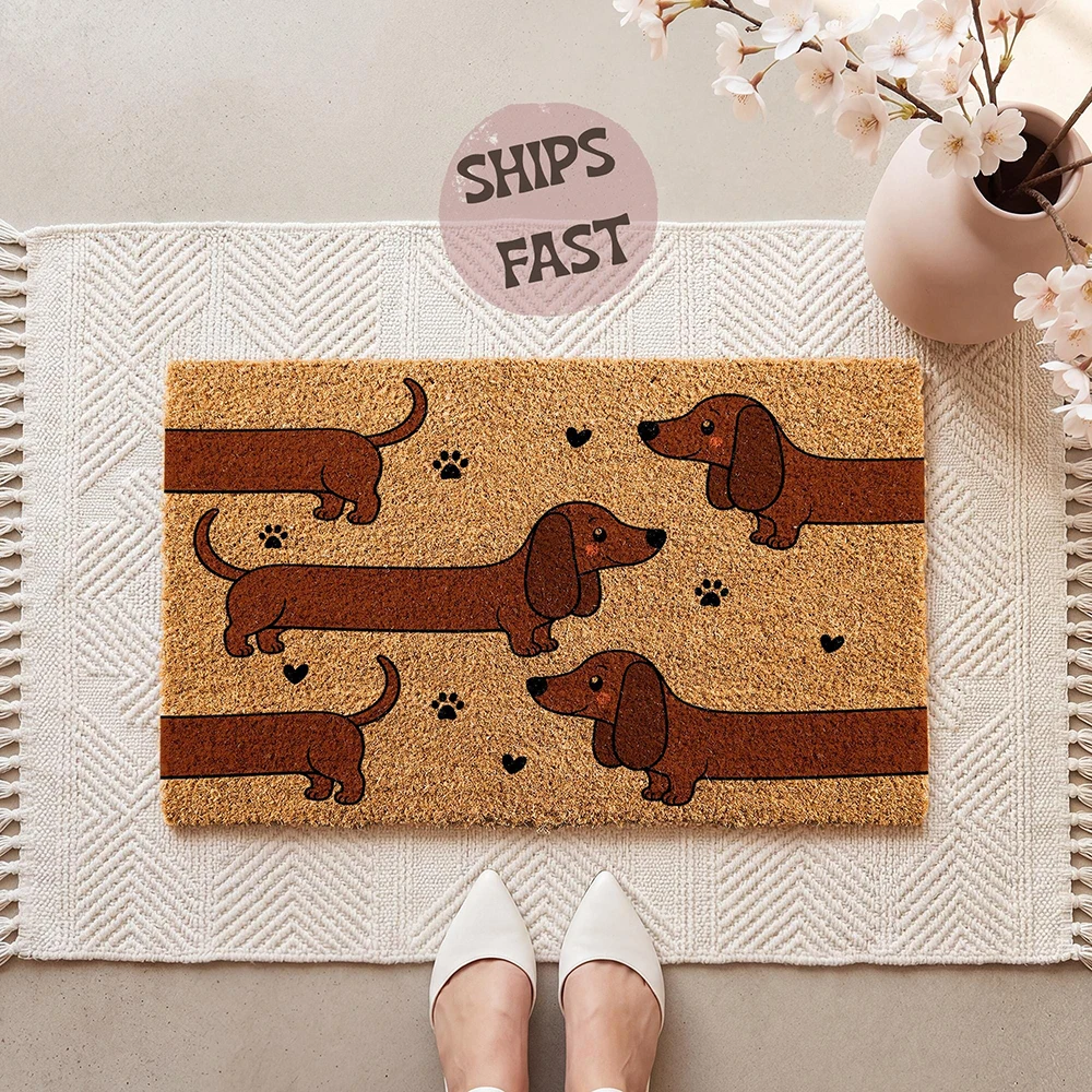 Custom Welcome Mat Dachshund Wiener Dog Print Non Slip Entrance Mat Indoor Outdoor Home Decor Pet Lover Gift
Custom Welcome Mat Dachshund Wiener Dog Print Non Slip Entrance Mat Indoor Outdoor Home Decor Pet Lover Gift