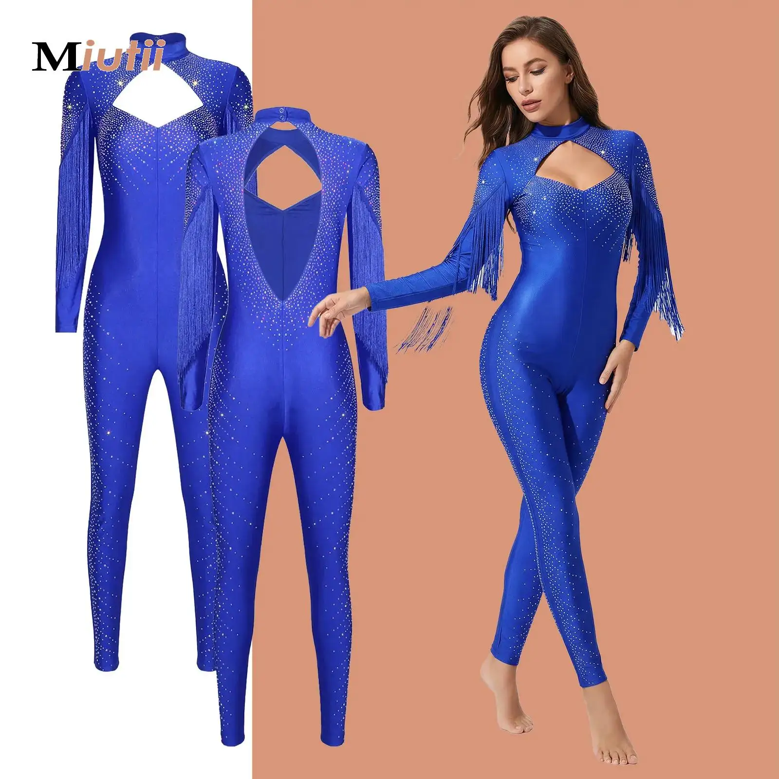 Womens Shiny Rhinestones Gymnastics Jumpsuit Long Sleeve Rompers Ballet Tights Dance Bodysuit Artistic Figure Skating Costume
Womens Shiny Rhinestones Gymnastics Jumpsuit Long Sleeve Rompers Ballet Tights Dance Bodysuit Artistic Figure Skating Costume