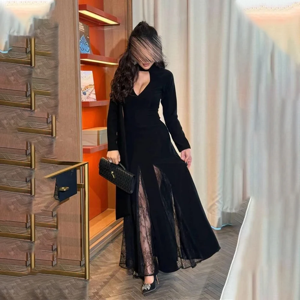 sexy Dark Navy V-neck Long Sleeves Evening Dresses Side Slit Bridal Grown Prom Wear
sexy Dark Navy V-neck Long Sleeves Evening Dresses Side Slit Bridal Grown Prom Wear