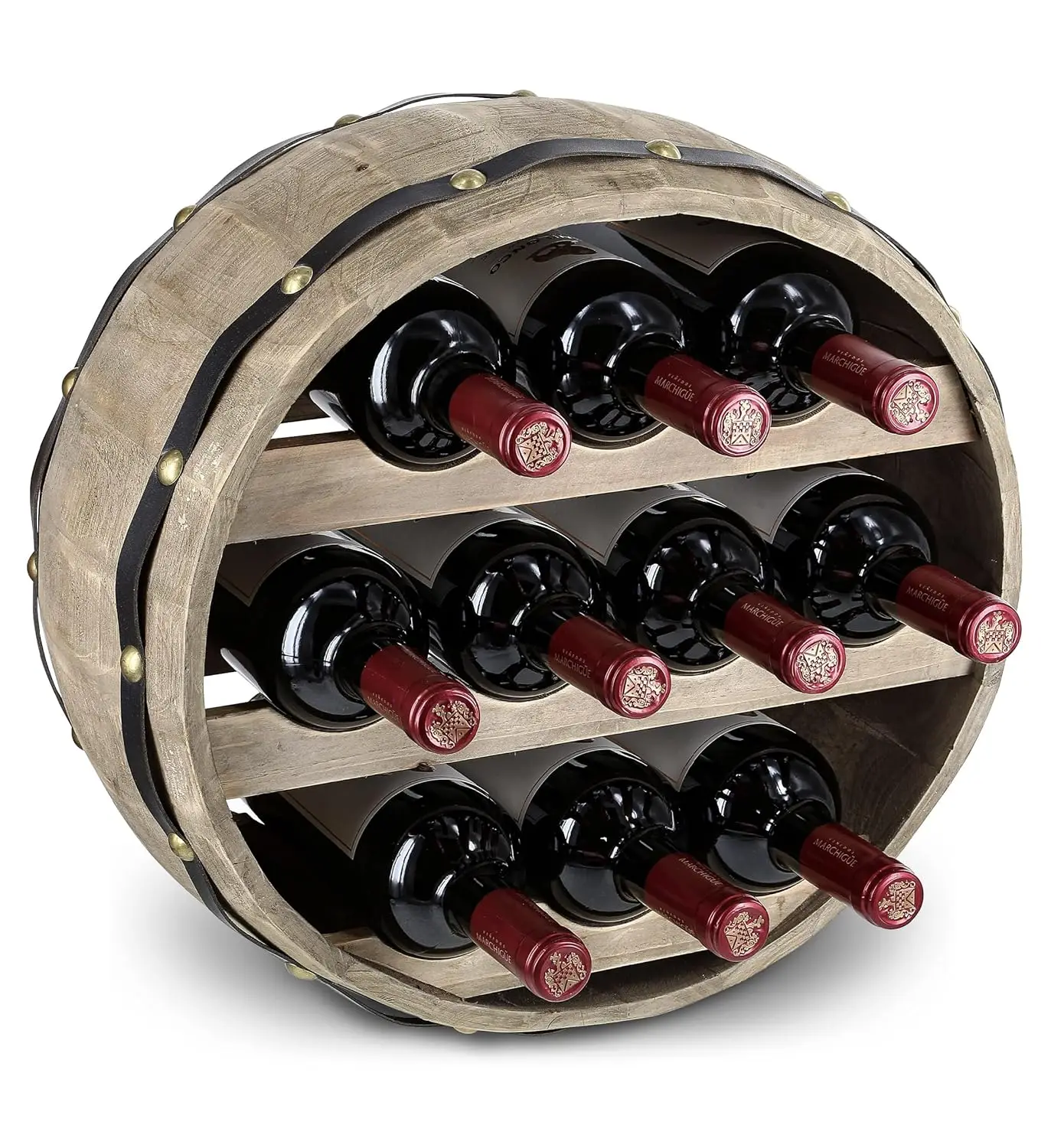 Wine Rack - Natural Wood Industrial Wall Mounted Barrel Wine Holder for 10 Wine Bottles, Decorative Wall, Customized
Wine Rack - Natural Wood Industrial Wall Mounted Barrel Wine Holder for 10 Wine Bottles, Decorative Wall, Customized