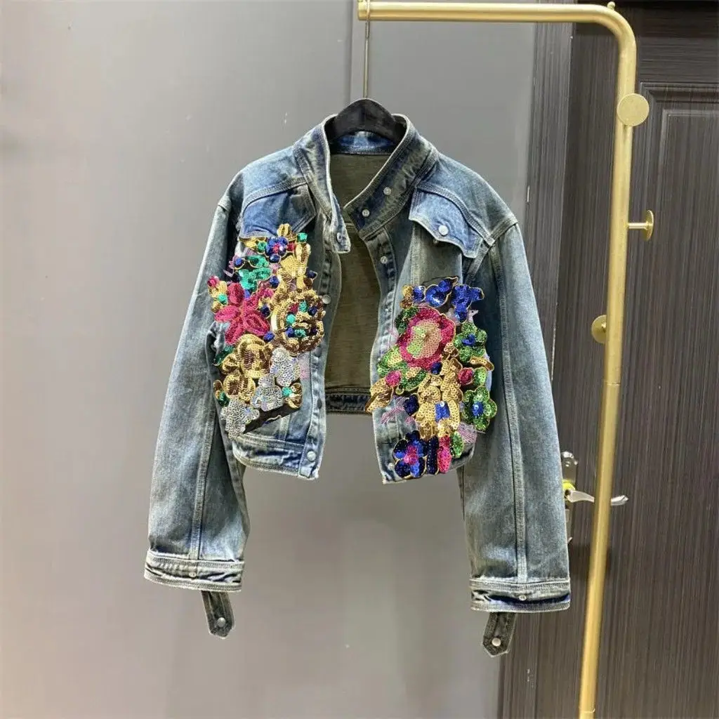 Ретро-куртка из денима с вышивкой, приталенного кроя, свободная, с длинными рукавами, женская, с комбинированными вставками, весна 2025, новая модель, для повседневной носки, из хлопка.
Ретро-куртка из денима с вышивкой, приталенного кроя, свободная, с длинными рукавами, женская, с комбинированными вставками, весна 2025, новая модель, для повседневной носки, из хлопка.