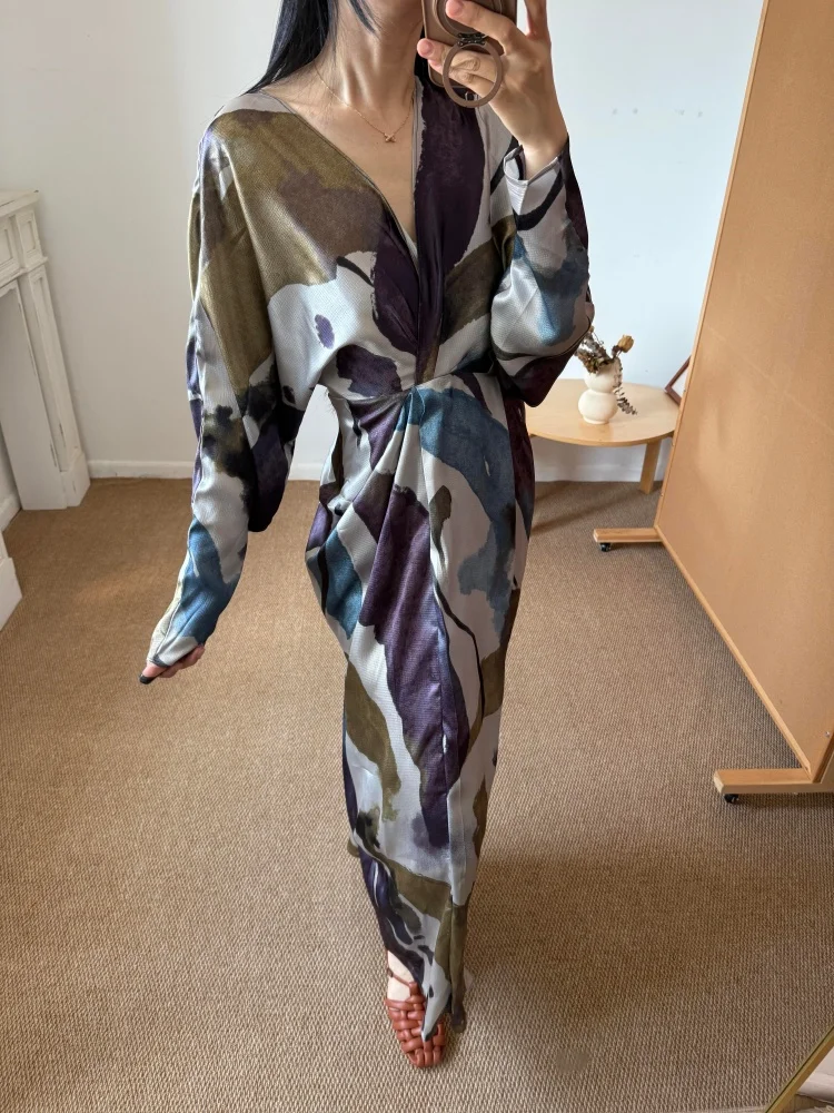 Утягивающее платье макси с цветочным принтом V-Ne Long Sve, платье трапециевидной формы с высокой талией для женщин, осень-зима Faion Ele Dr
Утягивающее платье макси с цветочным принтом V-Ne Long Sve, платье трапециевидной формы с высокой талией для женщин, осень-зима Faion Ele Dr