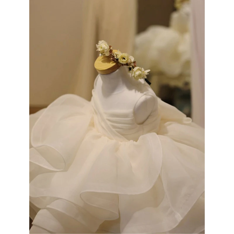 Children Appliques Bow Princess Evening Dress White Tulle Tiered Mini Flower Girl Dresses O-Neck Sleeveless Layered Ball Gown
Children Appliques Bow Princess Evening Dress White Tulle Tiered Mini Flower Girl Dresses O-Neck Sleeveless Layered Ball Gown