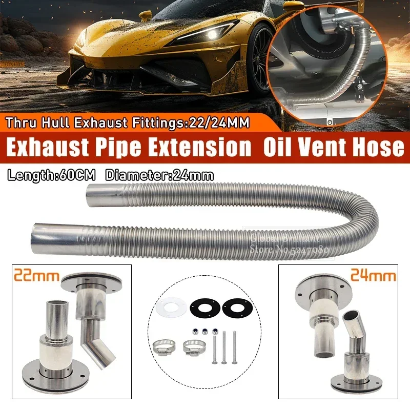 60cm Car Air Parking Heater Exhaust Pipe+ 22mm/24mm Stainless Steel Thru Hull Exhaust Fitting Bracket For Webasto Eberspache
60cm Car Air Parking Heater Exhaust Pipe+ 22mm/24mm Stainless Steel Thru Hull Exhaust Fitting Bracket For Webasto Eberspache